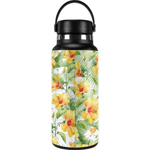 Yellow Hibiscus Hydro Flask 32oz Wide Mouth Skin